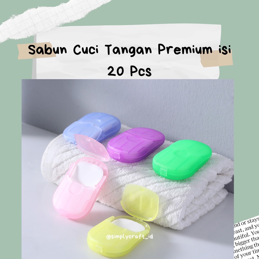 Simply Craft ID - Isi 20 Pcs Sabun Cuci Tangan Kertas Sabun Kertas Serbaguna Praktis Travelling Paper Soap Sabun Cuci Tangan Travel