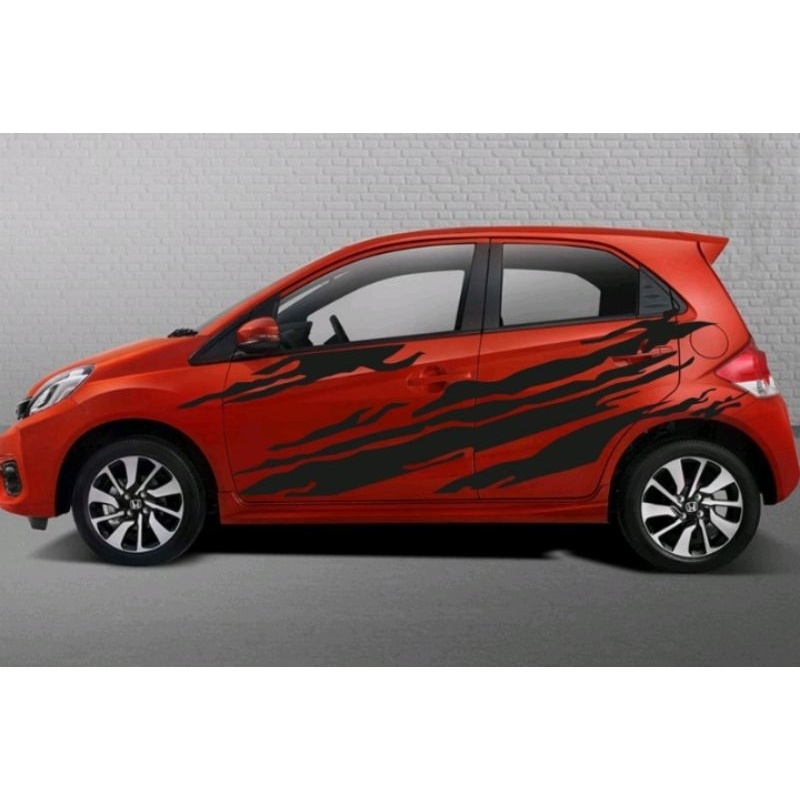 0535 sticker cutting mobil Brio RS desain bisa custom warna suka suka