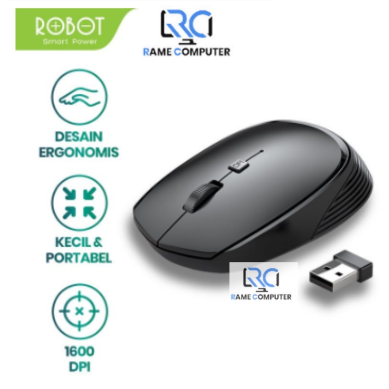 ROBOT Mouse Wireless Optica 2.4Ghz 1600 DPI Power ON/OFF M205