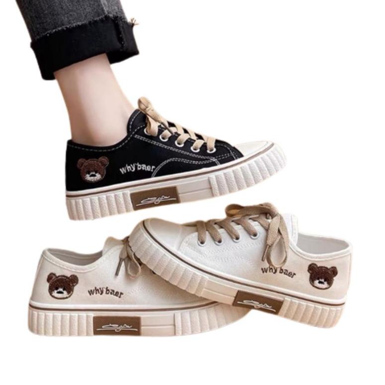 SPECIAL PRICE Sepatu Sneakers Wanita Bordir WHY-Bear WHY-01