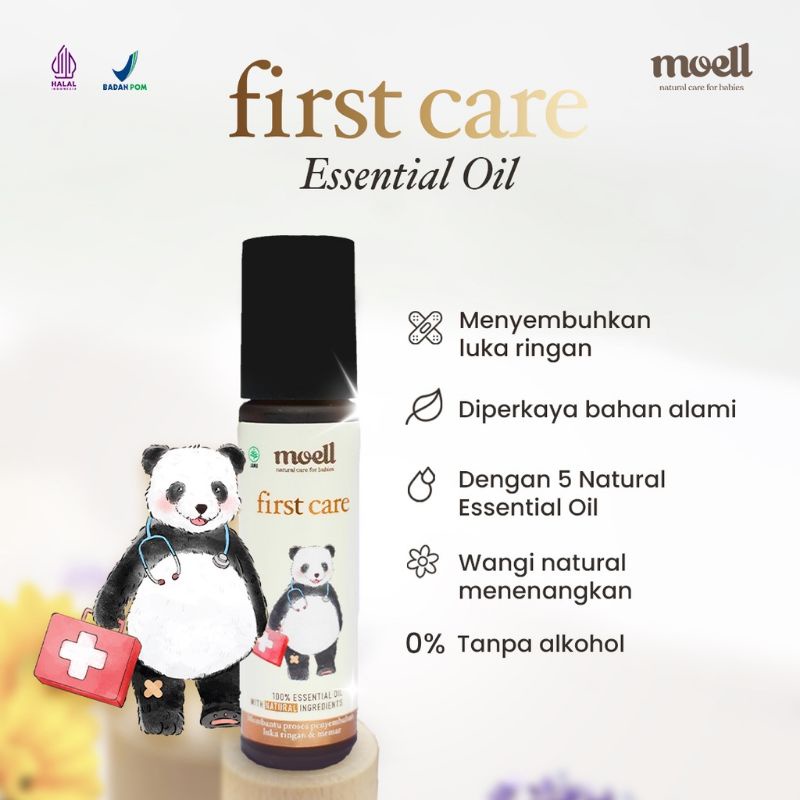 Moell First Care Natural Essential Oil | Untuk Luka Memar dan Bengkak BPOM