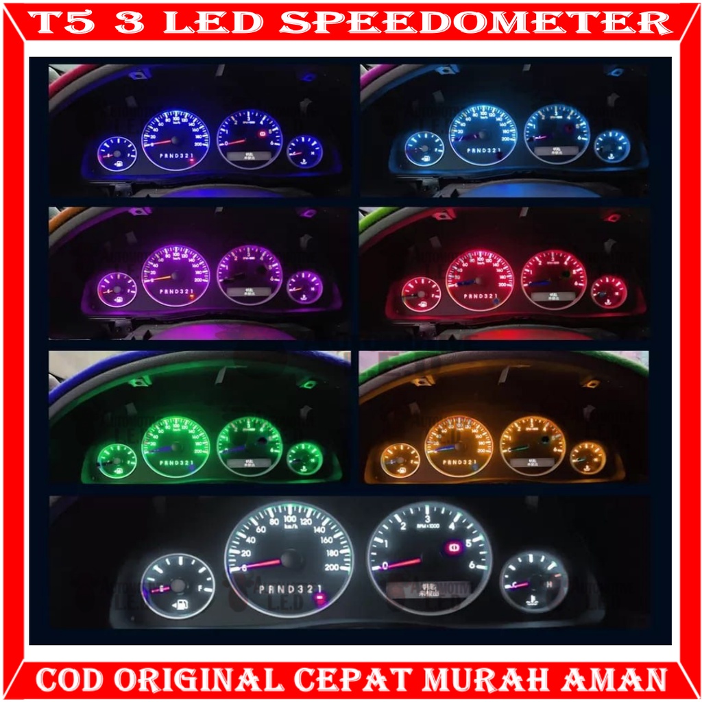 ORIGINAL LAMPU SPEEDOMETER DASBOARD LED T5 3 LED SMD MOBIL MOTOR HARGA 2 BIJI
