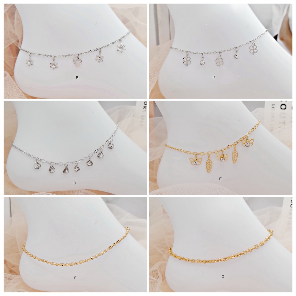 Gelang Kaki Wanita Xuping Premium Asli Anti Karat Nori Ukir Jurai Merica - BB605