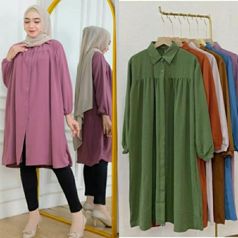 HANIYAH LONG TUNIK CRINKLE