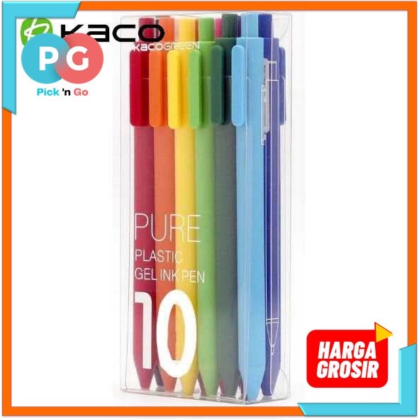 

KACO PURE Candy Gel Pen Pena Pulpen Bolpoin 0.5mm 10PCS - K1015 (Colorful Ink) - PGPR