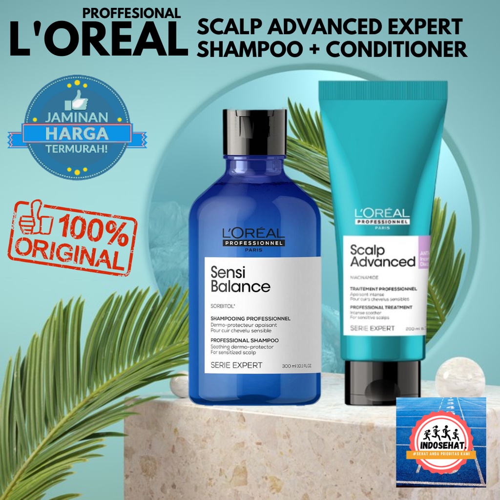 LOREAL Serie Expert Scalp Advanced Anti Discomfort Dermo Regulator Shampoo Intense Soother Conditioner - Perawatan Kulit Kepala Berminyak Sensitif