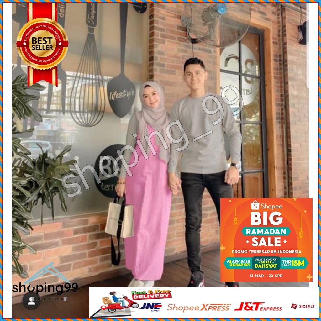 shoping_99 Velove couple | sudah couple dress dan koko pria | Hijab Murah / Couple 3in1 / Fashion Wa