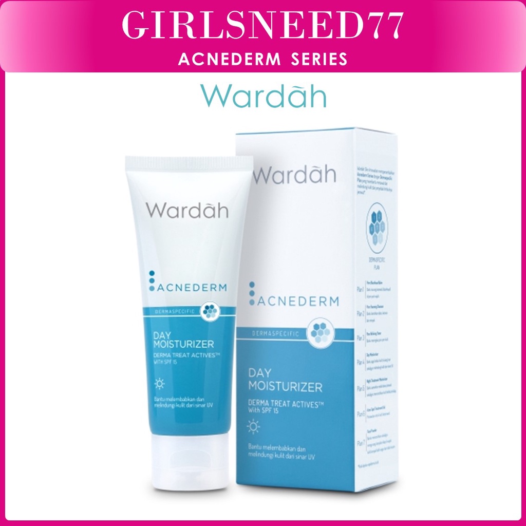 GIRLSNEED77 - COD - Wardah Acnederm Day Moisturizer 40 ml - Pelembab Wajah Berjerawat dengan SPF 15