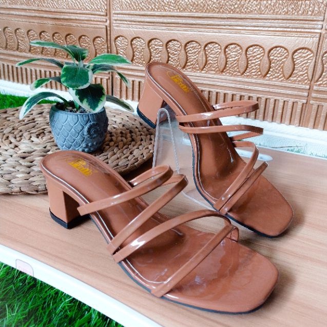 SW99 - Sandal heels tali wanita hak tahu 5 cm HB-01T