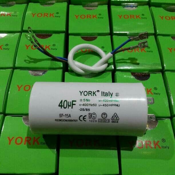 KAPASITOR/CAPASITOR POMPA AIR "YORK" 40UF-450V #ORIGINAL
