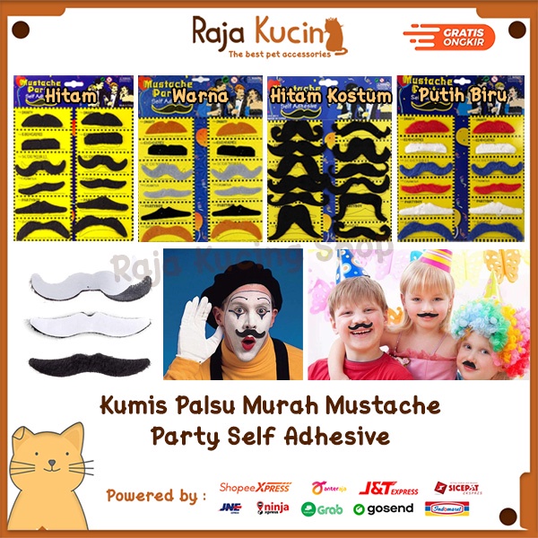 Kumis palsu murah Mustache party self adhesive