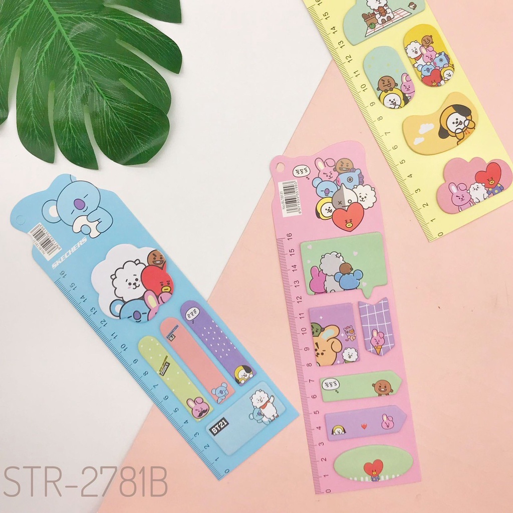 sticky note stick it post it notes sticker stiker bt21 kpop penggaris set label