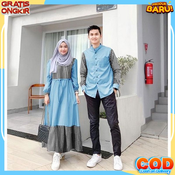 Pakaian Cuple Pria Dan Wanita Gamis Couple Suami Istri Bj Kopel Pasangan Kekinian Baju Couple Suami 
