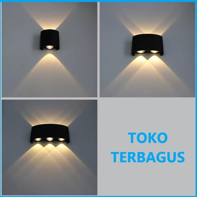 Lampu Dinding Minimalis Hitam Wall Lamp Indoor Outdoor Berkualitas