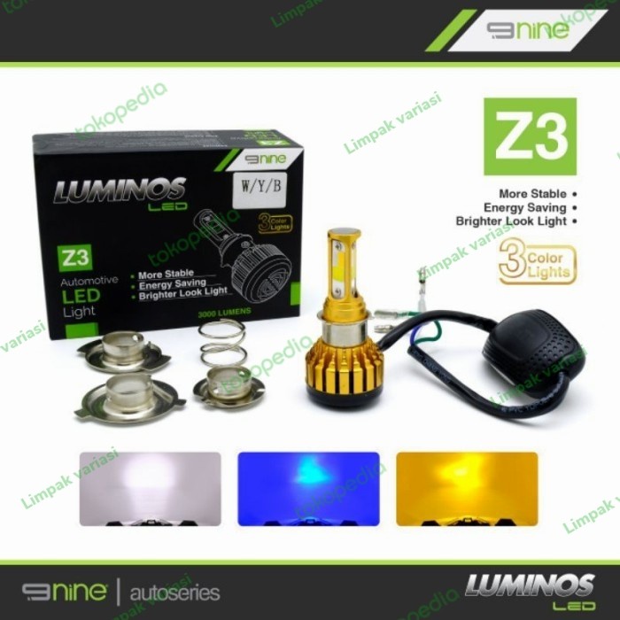 LAMPU DEPAN LED LUMINOS Z3 LED 3 WARNA UNIVERSAL MOTOR BEBEK & MATIC