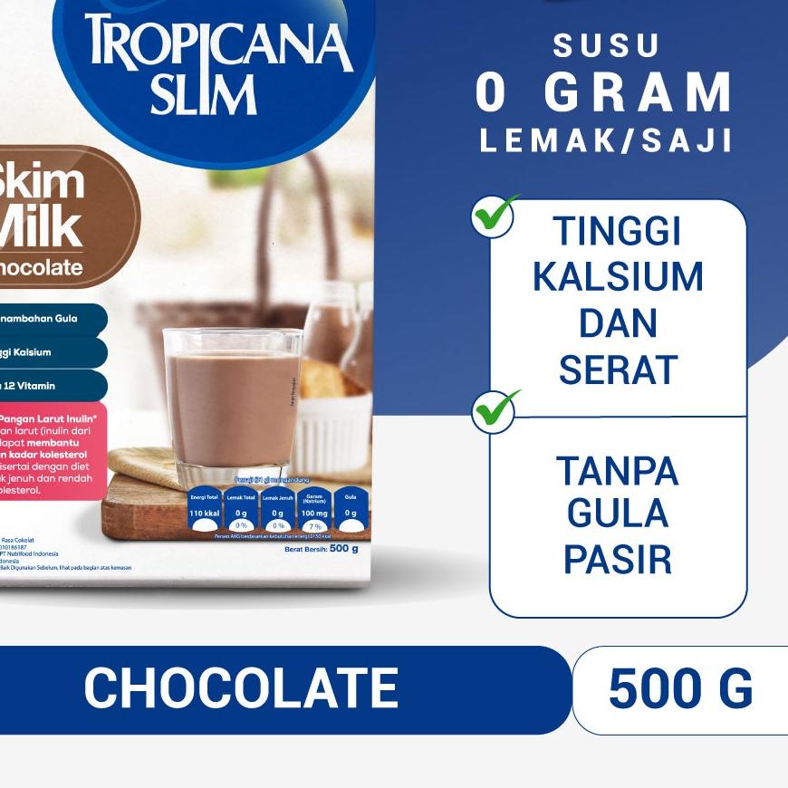 

★ Tropicana Slim Susu Skim Chocolate 500gr - Bantu Turunkan Kolesterol ⅎ