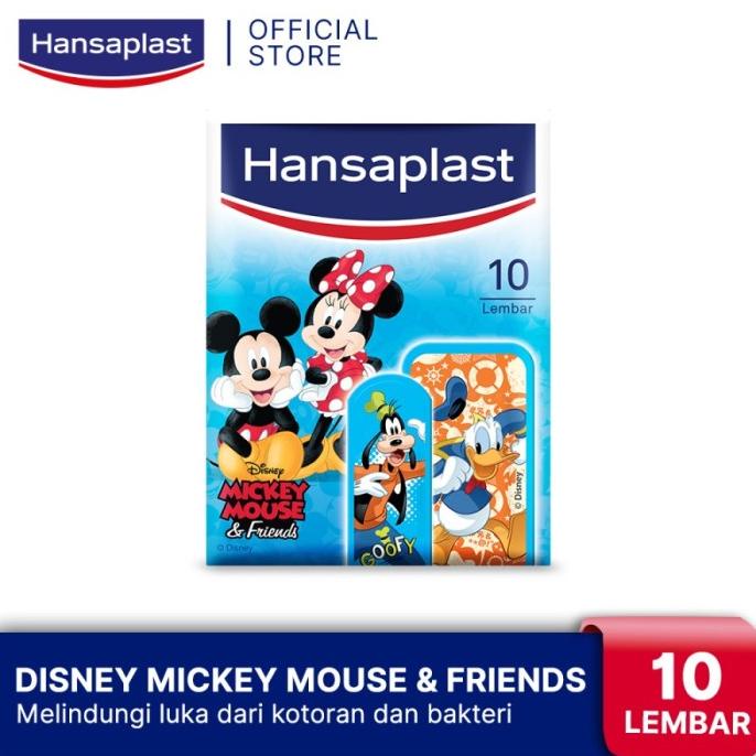 {{{{}}] Hansaplast Mickey 10 Lembar Plester Penutup Luka Motif Kartun Mickey