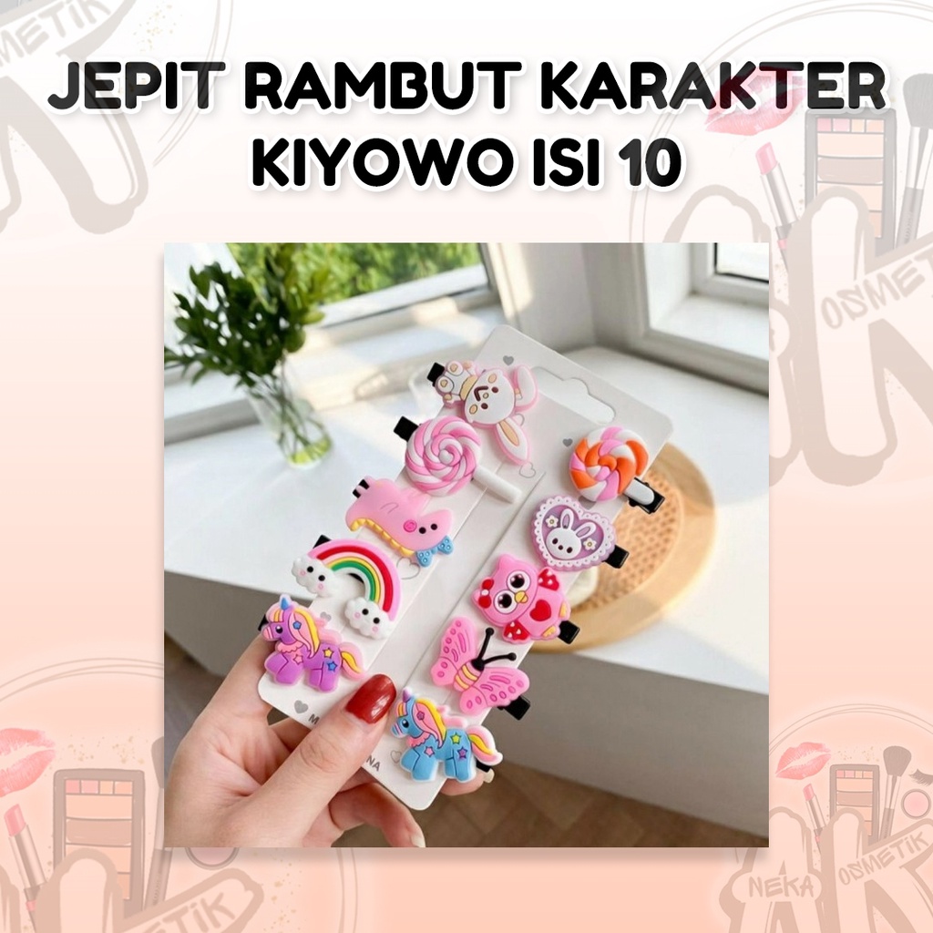 JEPITAN RAMBUT ANAK KARAKTER KARTUN KIYOWO LUCU ( 1 SET ISI 10PCS )