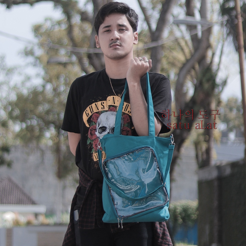 SATU ALAT Tas Selempang + Tote Bag HARANA TRANSPARAN 100% Canvas Premium Tebal Tas Kanvas