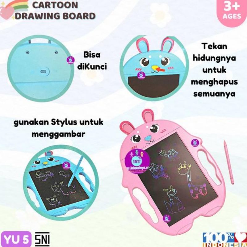 MAINANKEI MAINAN ANAK MURAH TABLET MENGGAMBAR LCD WRITING YU5 PAPAN TULIS KELINCI LCD DRAWING BOARD TABLET ANAK