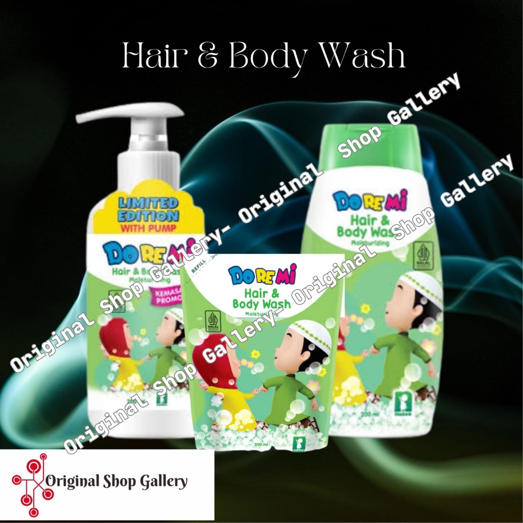 DOREMI Hair & Body Wash (Sabun Mandi plus Shampo) Nussa Rara Kemasan Botol / Refill 200 ml