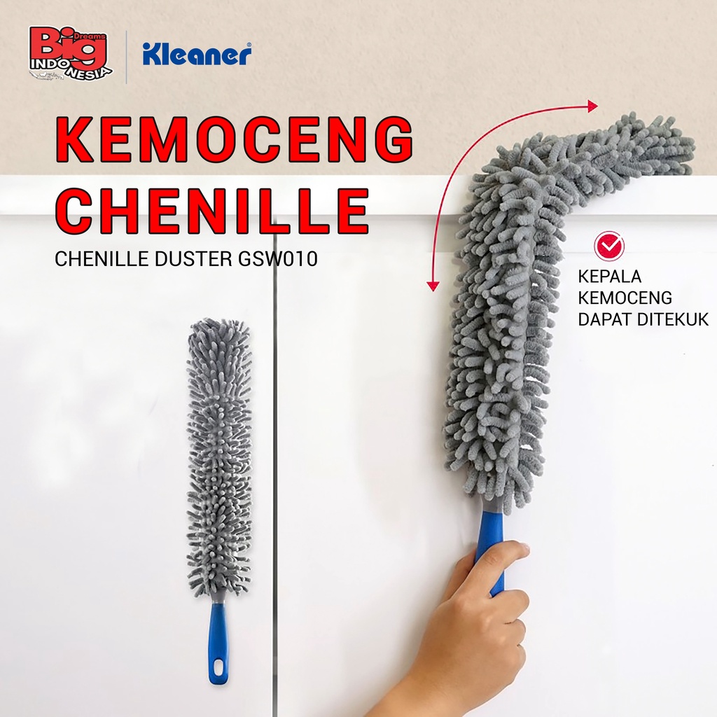 Kemoceng Microfiber 1 Pcs Chenille Duster Alat Pembersih Rumah Serbaguna Kleaner GSW010