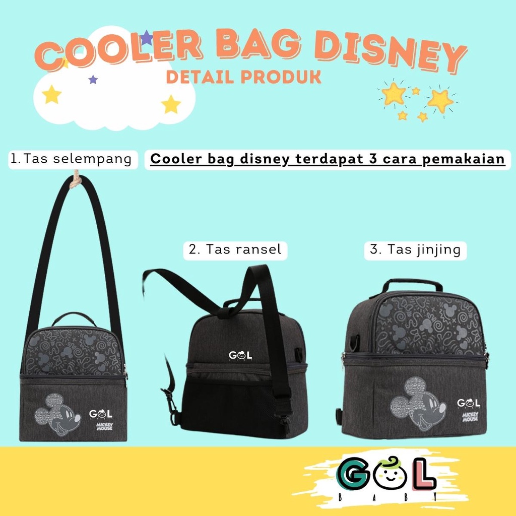 Cooler Bag Tas Asi Cartoon Mummy Feeding Bottle Cooling Backpack(FREE 2 ICE PACK DAN 3 BOTOL)