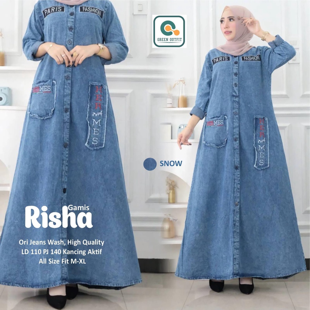 risha maxy maxi pakaian baju gamis dress dres syari jeans jean jins polos jumbo bigsize big size ld 