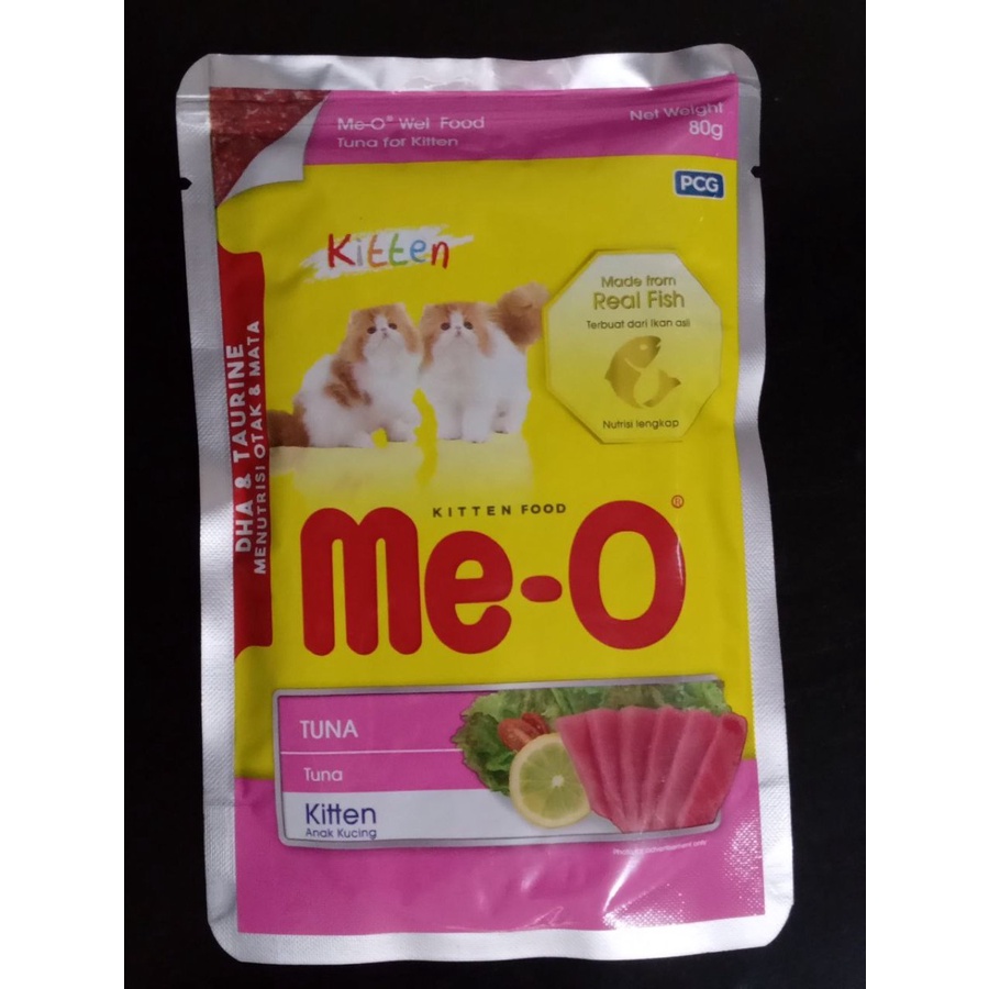 Meo Pouch Sachet 80gr Me-o Wet Cat Food - Kitten Tuna With Sardine In Jelly