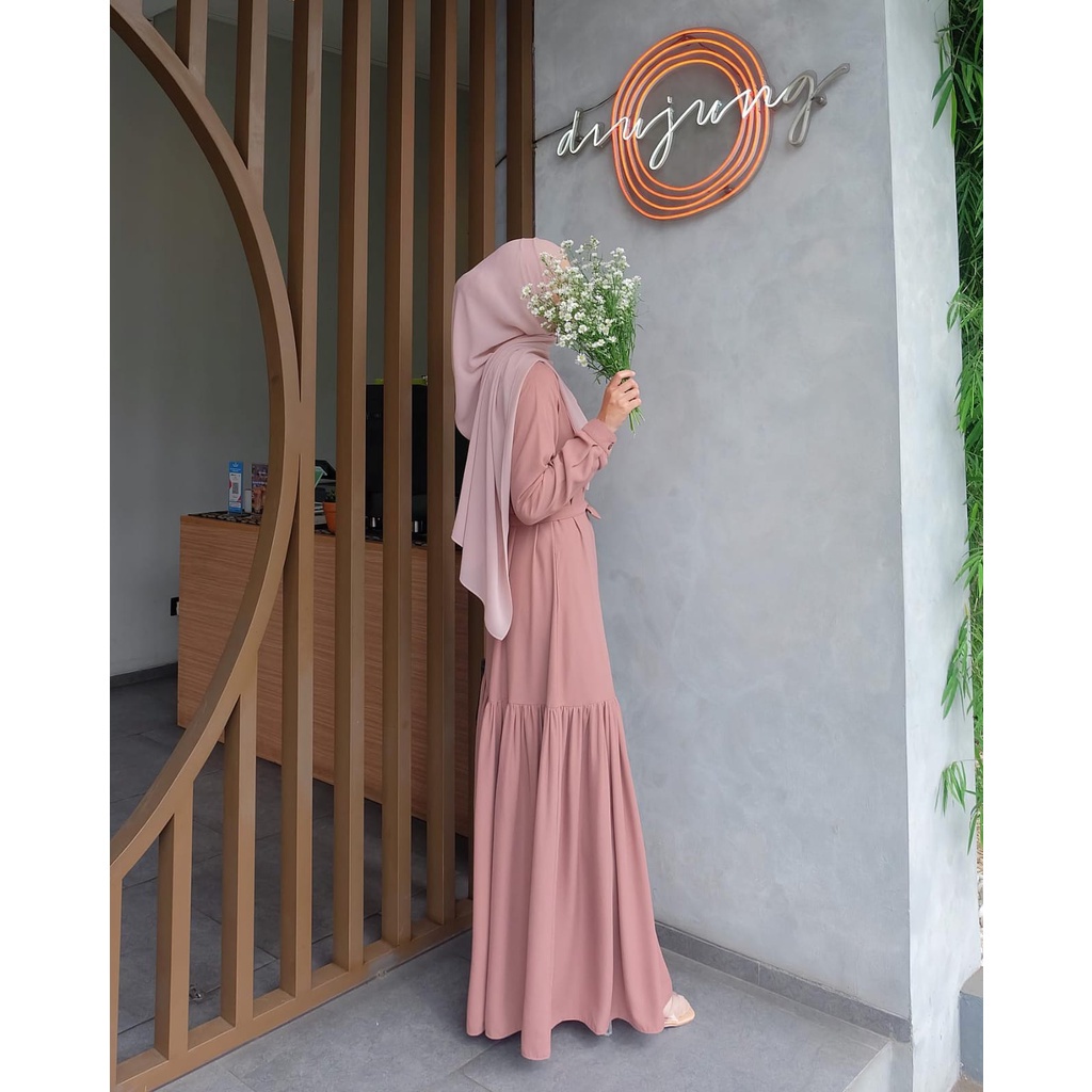 Dress Fashion Muslim Sarasvati Maxi Warna Milo Gamis Remaja Terkini  Baju OOTD Casual Series Murah O