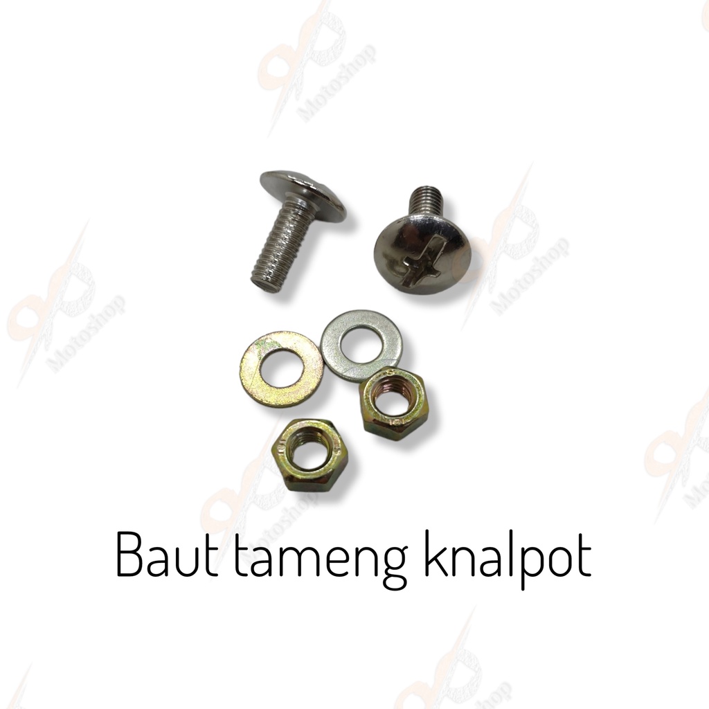 Baut Tutup Cover Tameng Knalpot Baut Ring Mur M6 2pcs 1 set Universal Semua Motor