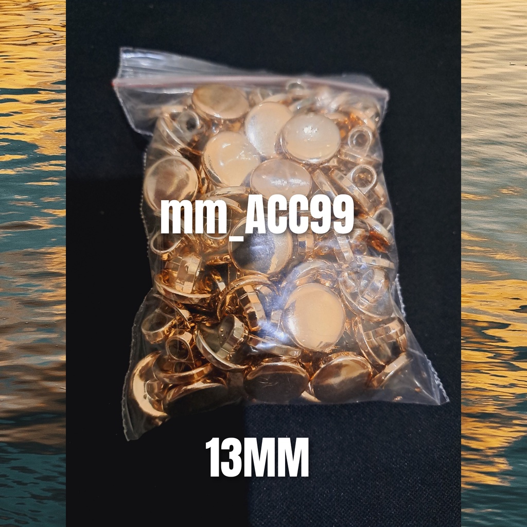 Kancing Baju Jamur Emas Polos Datar Gold 100 Pcs Gold 10 mm - 11 mm - 13 mm