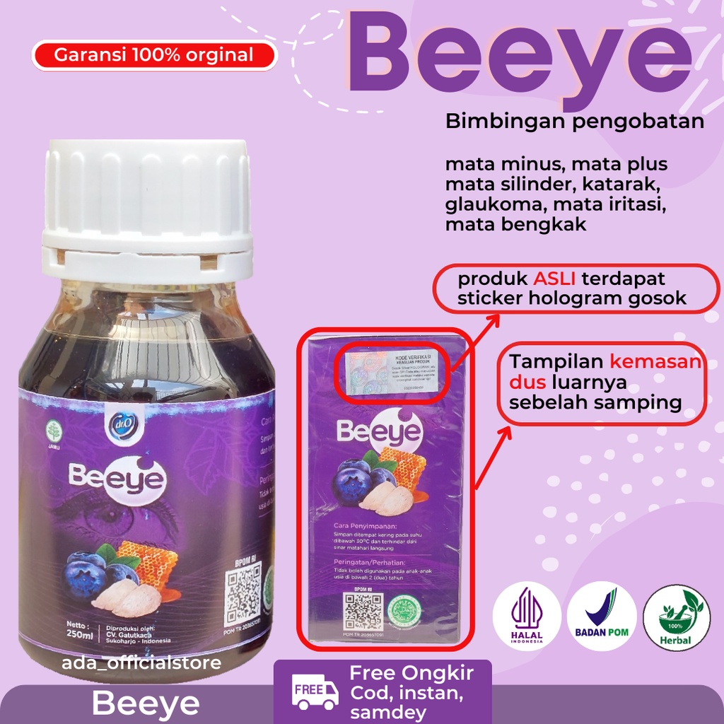 Obat Mata Madu BE EYE Mata Minus plus silinder rabun original Beeye 250 ml madu beeye asli madu beeye orginal madu beeye 250ml