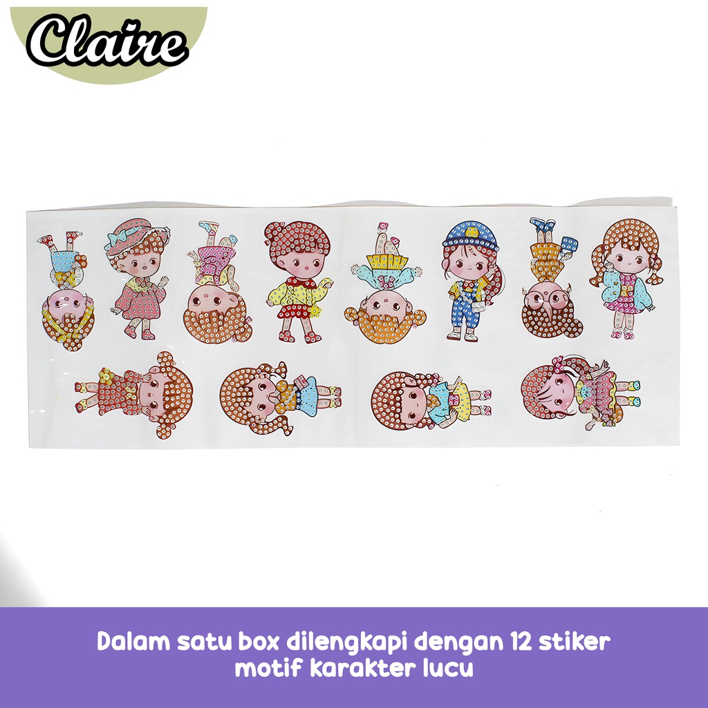 Dimond Sticker Cutie Pop / 12 Stiker Anak / 1 set Manik Manik Diamond