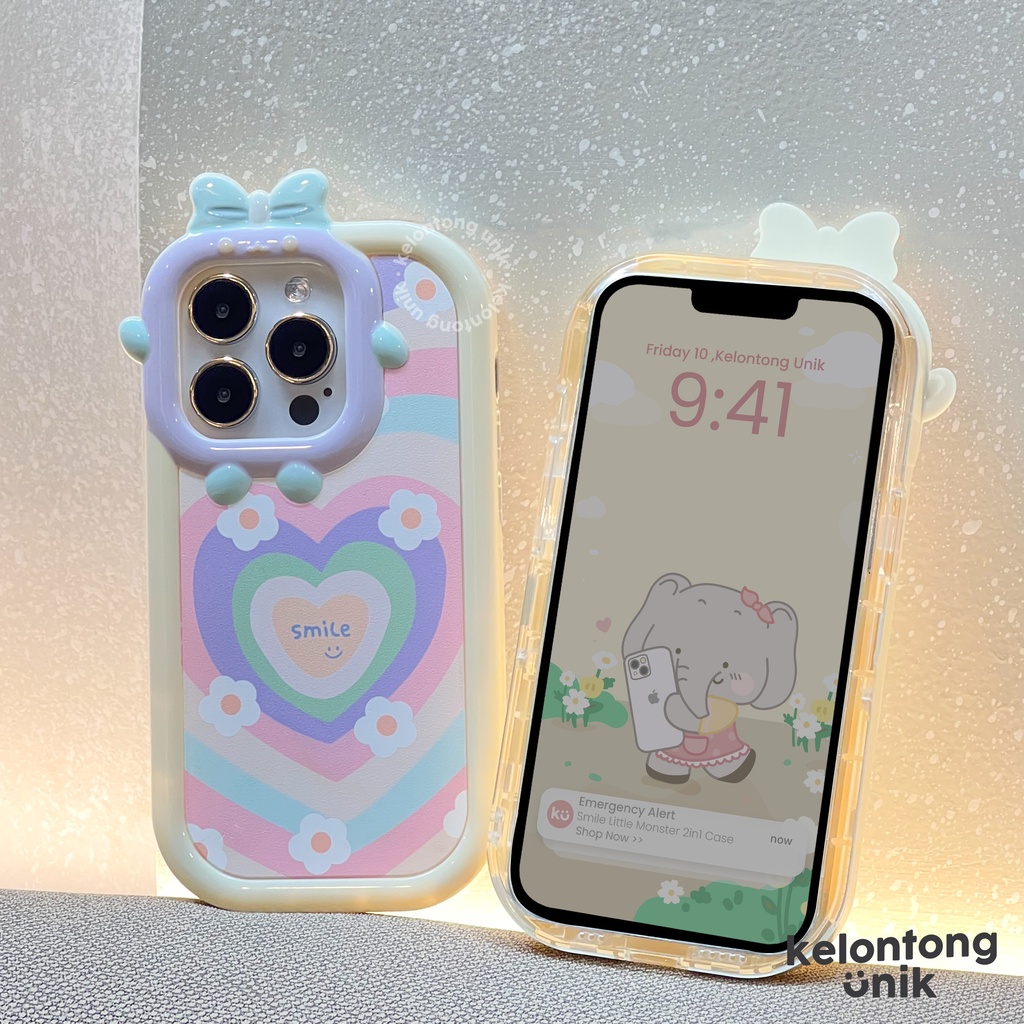 For iPhone - Smile Little Monster 2in1 Soft Case