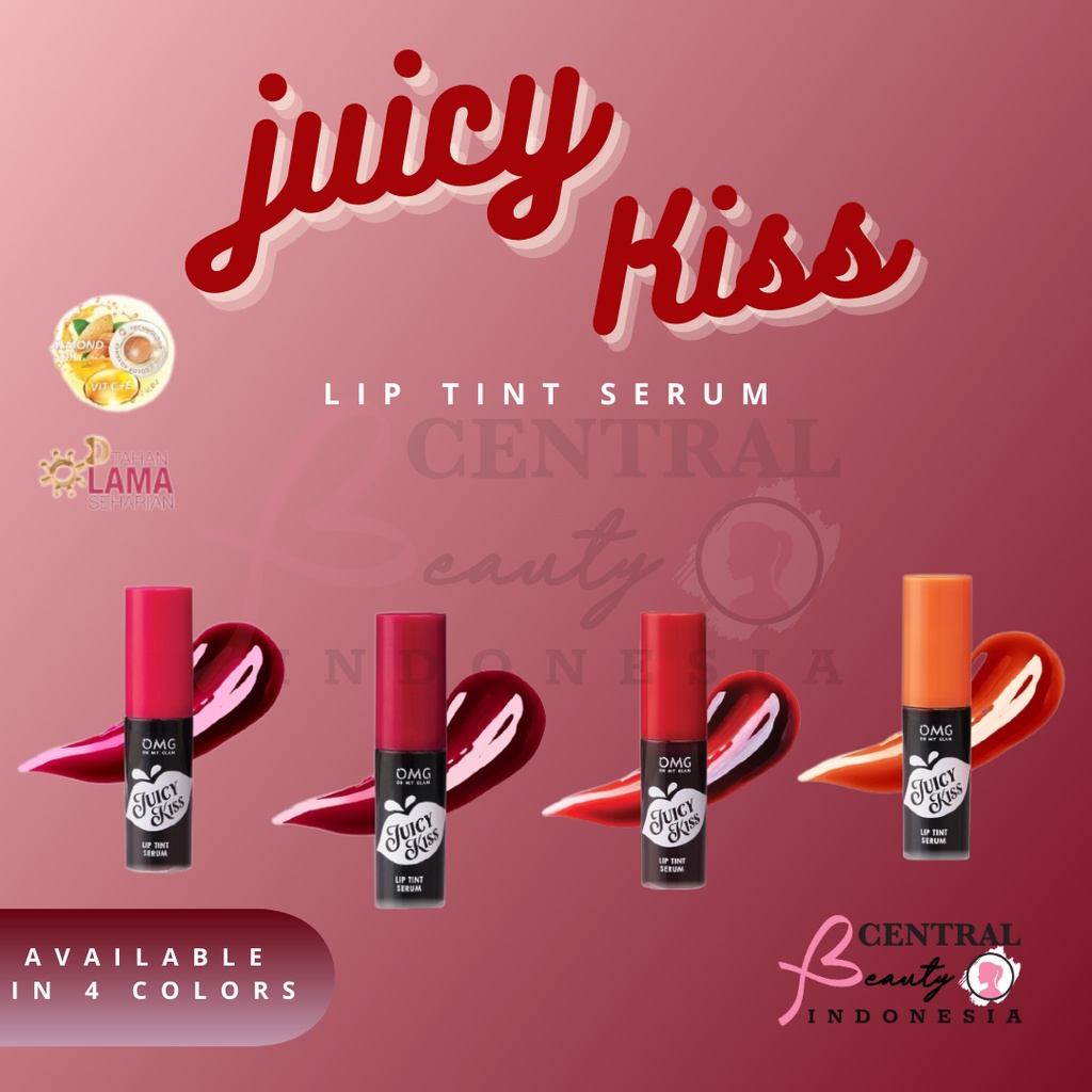 OMG ❤ Central Beauty ❤ Juicy Kiss Lip Tint Serum | Serum Bibir | Lip Tint | Tint Serum | BPOM Oh My 