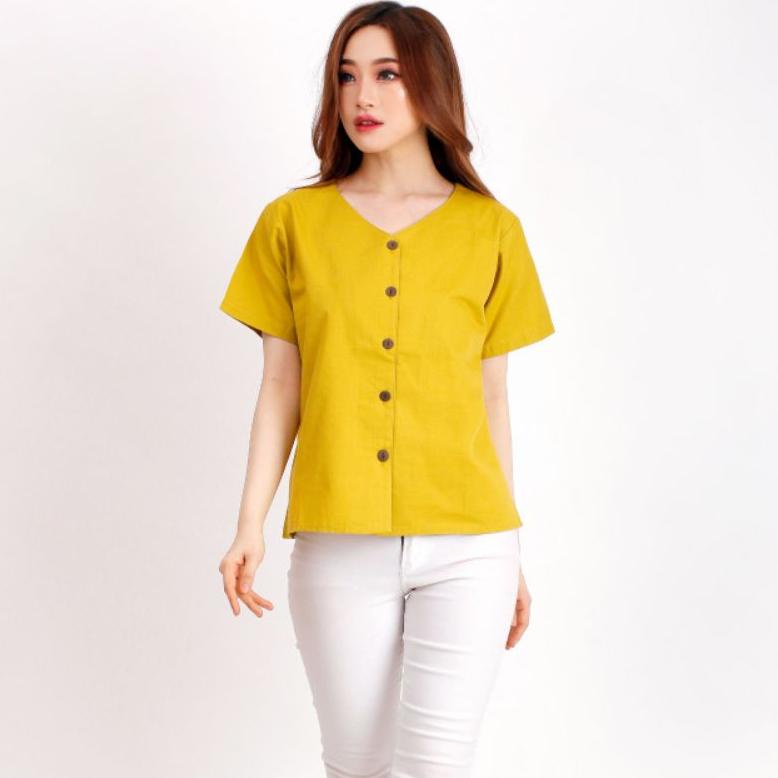 BLOUSE B5317 LENGAN PENDEK POLOS / BAJU ATASAN WANITA .