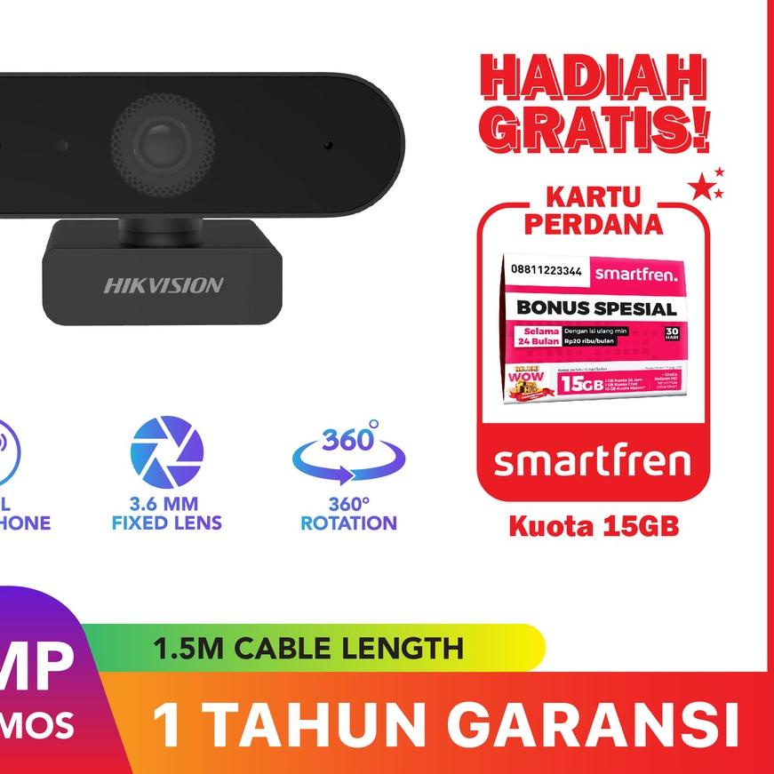 ☛ cam Camera CCTV 360° Rotation DS-U02 Accessories Black HIKVISION ✶