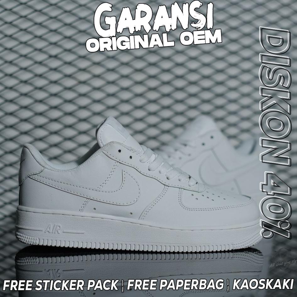 Sepatu Nike Air Force 1 Triple White Low Original Bnib Art 315115-111| Sneakers Air Force | Sepatu F