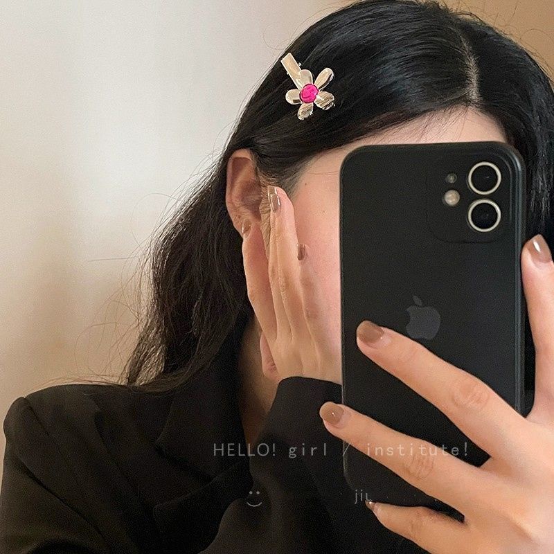 Gadis Manis Keren Beruang Kecil Wajah Tersenyum Jepit Rambut Gaya Korea Sederhana Mawar Pink Indah Bunga Jepit Rambut Gadis Kecil Hairclip