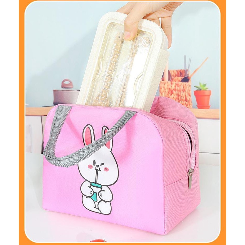 Gobra ♕ PA002 Tas Bekal Model Karton Lucu Lunch Cooler Bag Makanan Aluminium Kotak Makan Import COD