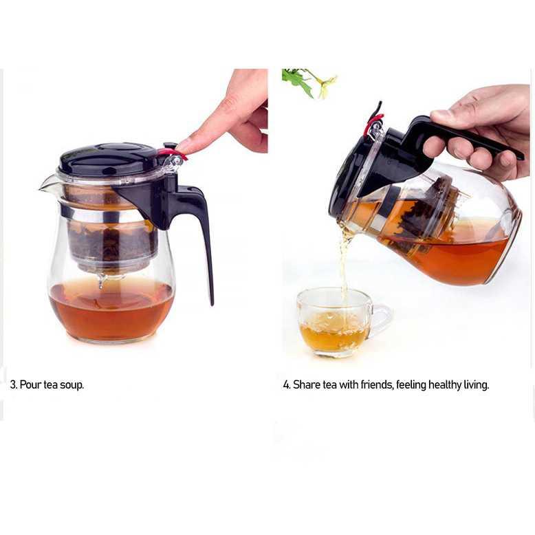 Teko Pitcher Teh Chinese Teapot Maker 700 ml - TP-758 - Transparent