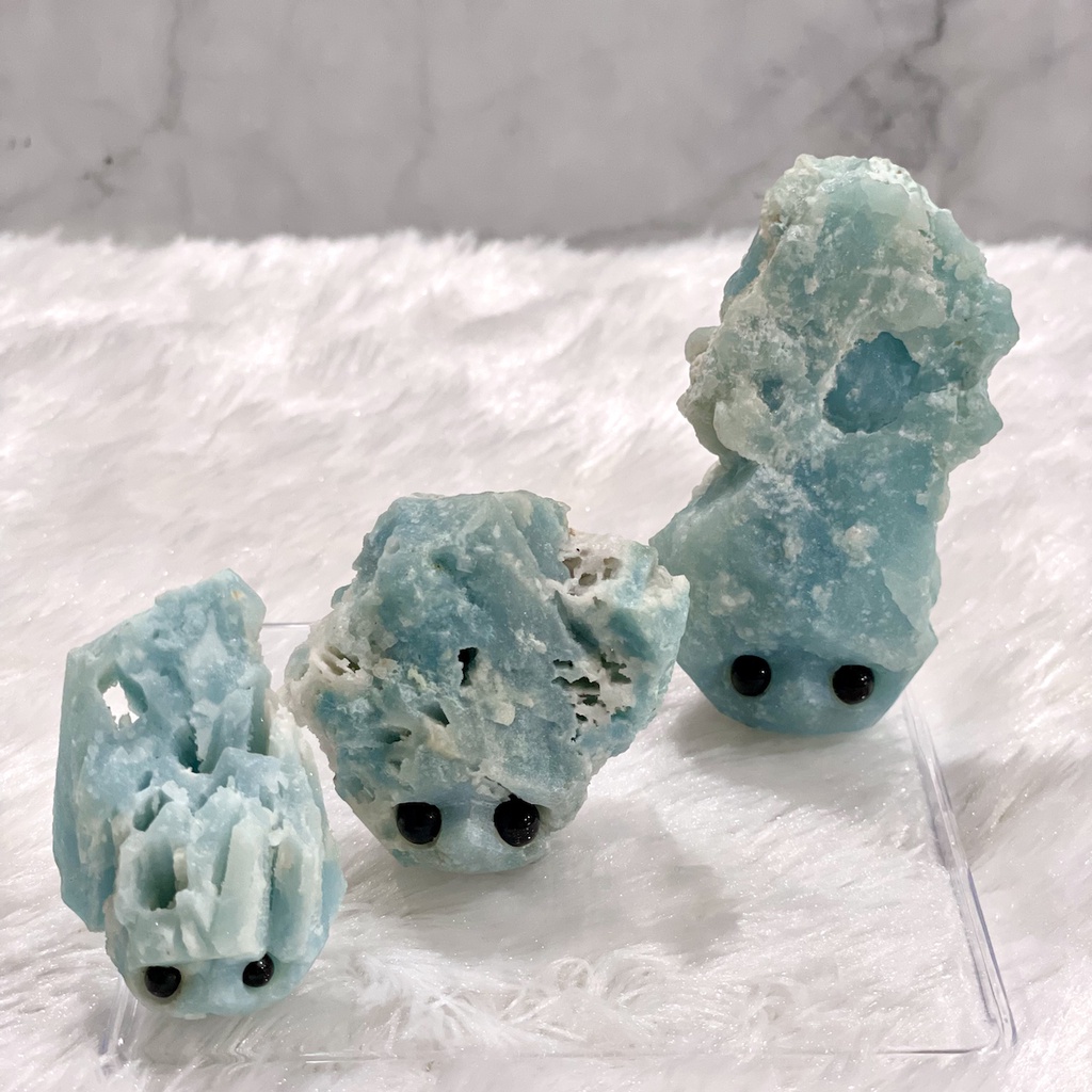 Blue Aragonite Hedgie Hedgehog Healing Crystal Decoration