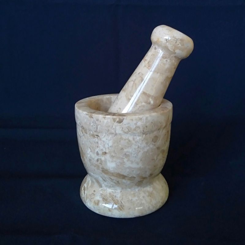 Lumpang Alu Batu Marmer Granit Marble Stone Mortar Pestle Natural Stone Tumbukan Ulek Ulekan