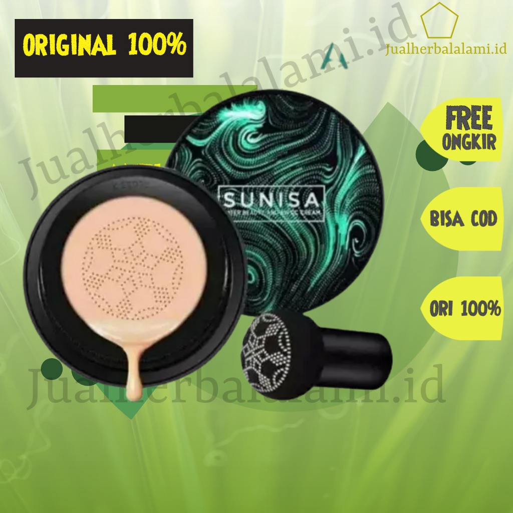 [ORI 100% BARCODE] SUNISA MUSHROOM HEAD AIR CUSHION CC CREAM / BEDAK ORIGINAL + Kuas Kabuki