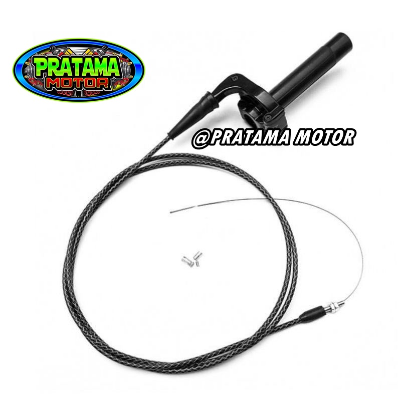 Paket gas spontan yamaha yz + kabel gas serat carbon beat mio scoopy klx crf dll