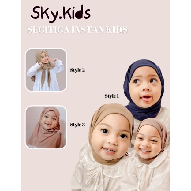 Jilbab Segitiga Instan SKy.Kids Bahan Jersey Premium