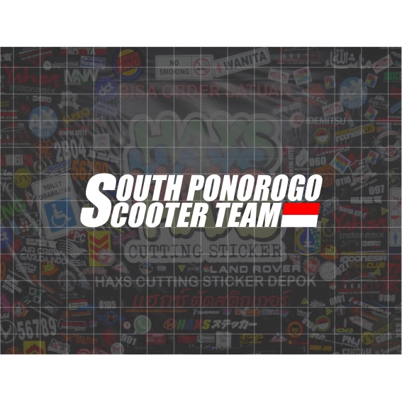 Cutting Sticker  South Ponorogo Scooter Team Ukuran 9 x 2 Cm