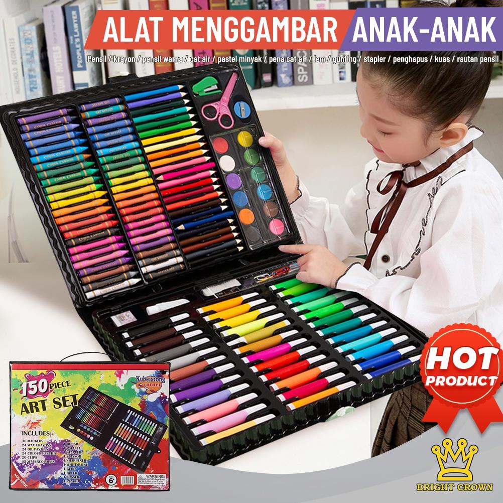 

Stok terbaru Bright Crown Pensil Warna Crayon set isi 150 pcs Crayon Mewarnai (Alat Menggambar atau Mewarnai)