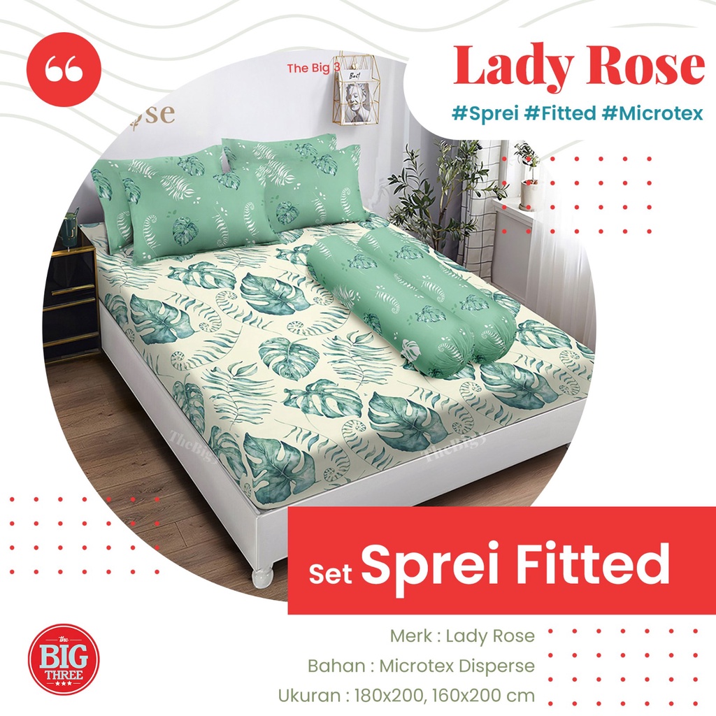 Sprei 180x200 / 160x200 Lady Rose motif SAILOR FURIN WILIS LUVIA RINO TUNDRA CARMINE BLASCO MEDIRA PASKAL KALA CHARCOAL TASYA VANIA SAVA WILLIAM POPPY LORIA FELIX PIKKA JAYDEN EMILY - LadyRose 180 160 King Queen SP